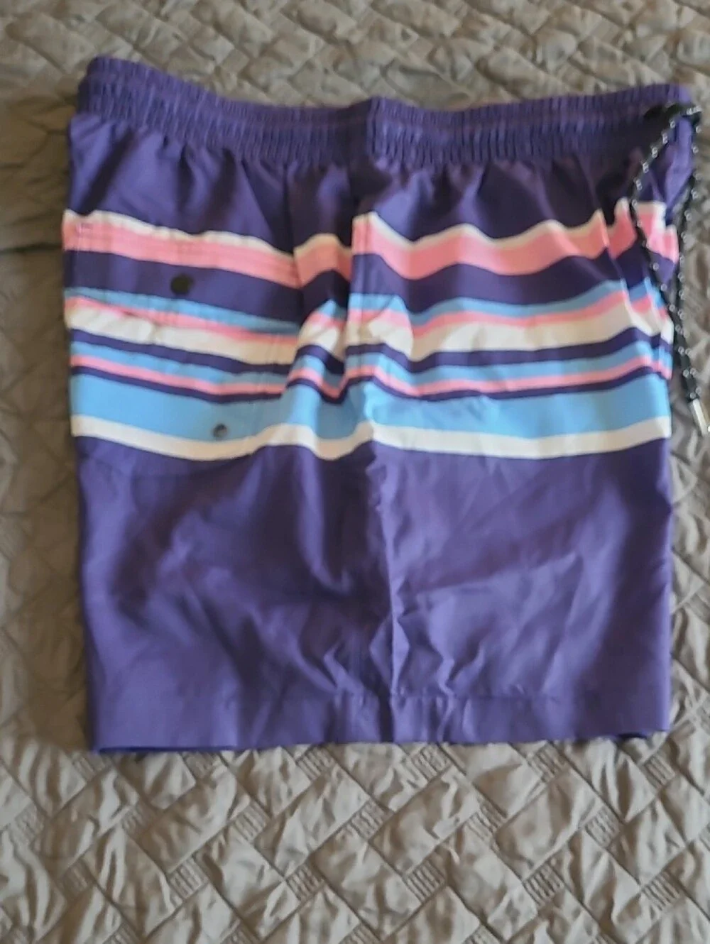 Purple Stripe Men's Swim Shorts